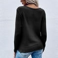 thumbnail image 4 of CEHVOM Women Long Sleeve Knotted Solid Color V Neck Pullover Knitted Sweater, 4 of 4