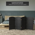 thumbnail image 6 of Red Lantern 3 ft. Short Diamond Weave Fiber Folding Screen - Black - 4 Panel, 6 of 7