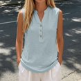 thumbnail image 2 of Linen Tank Tops for Women Solid Button down Tank Top Sleeveless Loose Tank Top Size M, 2 of 5