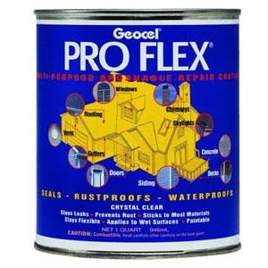 Geocel Roof Sealant GC23800 Pro Flex RV; Crystal Clear; Paintable; 1 Quart Can; Single