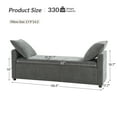 thumbnail image 4 of 59" Storage Bench Upholstered Bed Sturdy End Foot Stool 2 Throw Pillows Bedroom Entryway Living Room Charcoal, 4 of 9