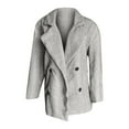 thumbnail image 4 of Women’s Fashion Striped Print Notch Lapel Wool Blend Coat With Full winter coats for women, 4 of 4