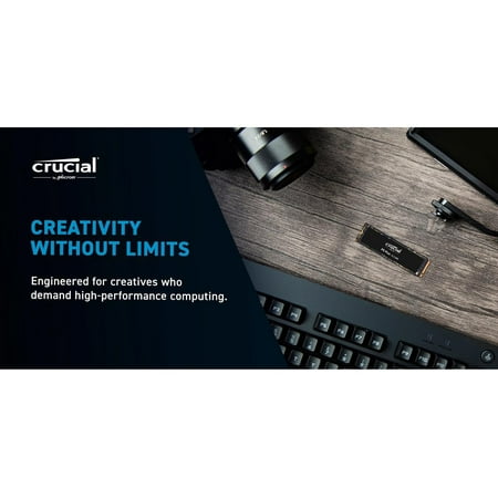 Crucial - P5 Plus 2TB 3D NAND Internal PCIe Gen 4 x4 NVMe Solid State Drive M.2