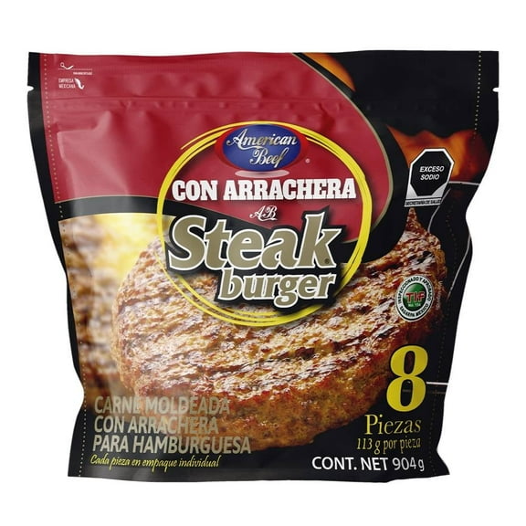Carne para hamburguesa American Beef Steak Burguer con arrachera 904 g