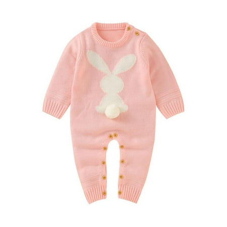 

Topumt Baby Knit Romper Button Down Cable Sweater Toddler Baby Bodysuit