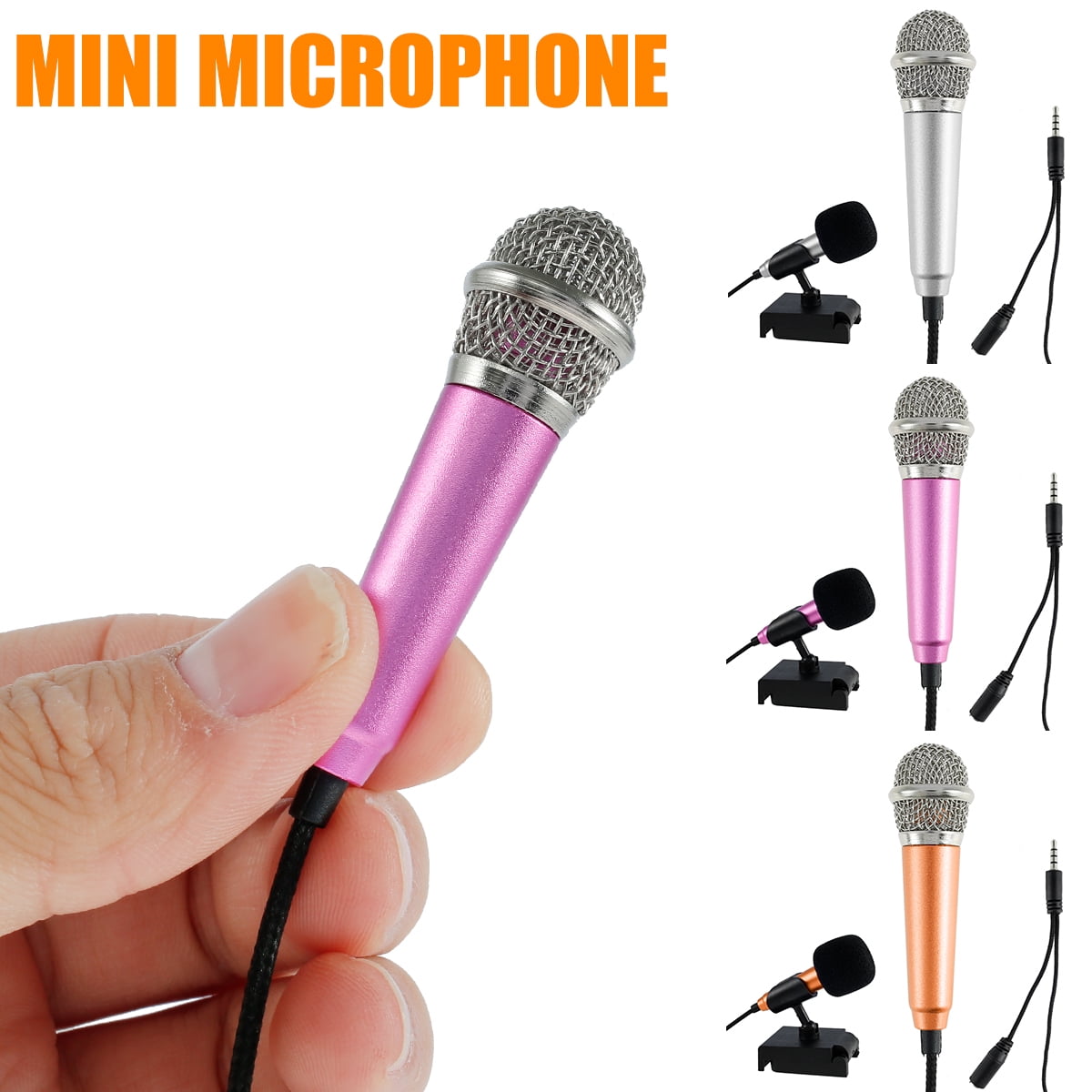 Mini Karaoke Microphone Mini Microphone Mini Voice Recording Microphone Portable Karaoke Mic for Singing Recording Voice Recording