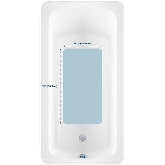 Blue Kahuna Grip Non-Slip Peel and Stick Poly-Blend Bathtub Bath Mat 16"x35"