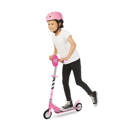 LOL Surprise Folding Kick Scooter - Stripes, Great Gift for Kids Ages 4 5 6+
