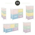 thumbnail image 5 of mDesign 21.65" High Steel Frame/Wood Top Storage Dresser Furniture, 5 Fabric Drawers, Wide Bureau Organizer for Baby, Kid, and Teen Bedroom, Nursery, Playroom, Dorm - Jane Collection, Bright/Multi, 5 of 7