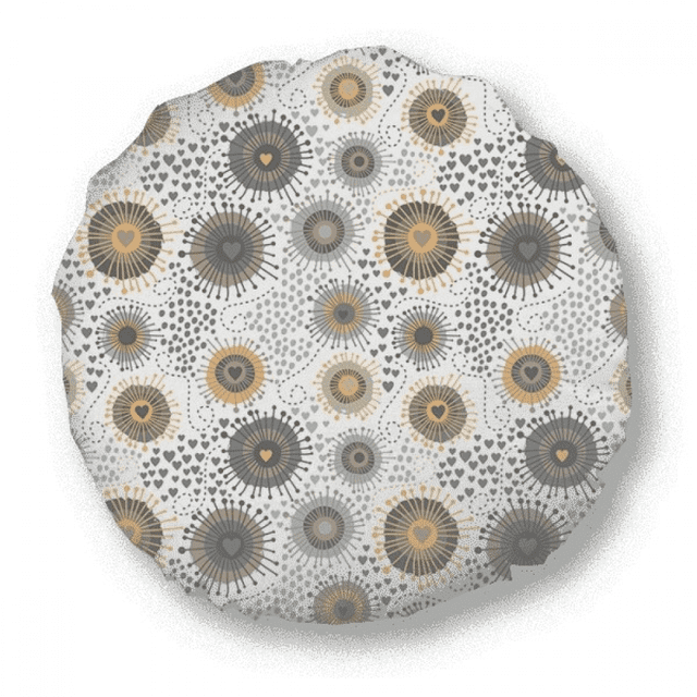 Flowers Yellow Black Petals Spots Round Throw Pillow Home Decoration Cushion