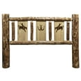 thumbnail image 4 of Glacier Country Collection Queen Headboard w/ Laser Engraved Bronc Design, 4 of 5