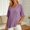 Purple, variant on Yrmaups Loose Fit Short Sleeve T Shirt for Women, Casual V Neck Blouse, Soft Stretch Button Down Tee for Beach Travel Office Daily Wear, Purple M