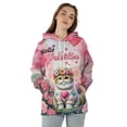 thumbnail image 4 of Hello Valentine’s Day Exotic Shorthair Flower Crown Romantic Pink Floral All Over Print 3D Hoodie Unisex Merch Hoodies Cat Lover Kitten Owner Gifts - 00031, 4 of 6