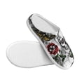 thumbnail image 3 of Yiaed Skulls Roses Print Slippers Fuzzy Warm Cozy Slippers Non Slip House Slippers For Indoor Outdoor Slippers House Slippers-46/47, 3 of 7