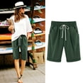 thumbnail image 3 of Lmnyox Summer Fashion Shorts for Women Elasitc High Waist Drawstring Short Pants Loose Casual Shorts with Pocket, 3 of 3