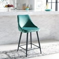 thumbnail image 4 of SAFAVIEH Kelsey Square Mid Back Counter Stool, Seafoam/Black, 4 of 13