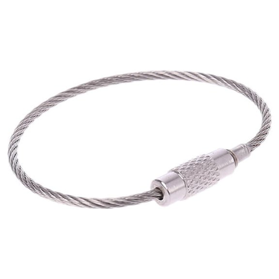 WINDLAND Wire Loop Cable Circle for DIY Keychain Jewelry Making for Key Holder Ring Conne