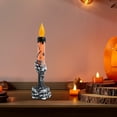 thumbnail image 6 of BinKFF Halloween Black Taper Flameless Candles with Ghost Hand Candlesticks and Remote Timer, Battery Operated Taper Candles with Holder and 3D Flame for Halloween Decor, 6 of 8