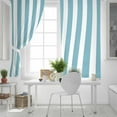 thumbnail image 5 of Fsddascl Aqua Striped Blackout Curtains for Bedroom/Living Room, Thermal Insulated Kitchen Curtains, Modern Farmhouse Blue White Stripes Grommet Darkening Window Treatment Drapes 52"x54"x2, 5 of 8