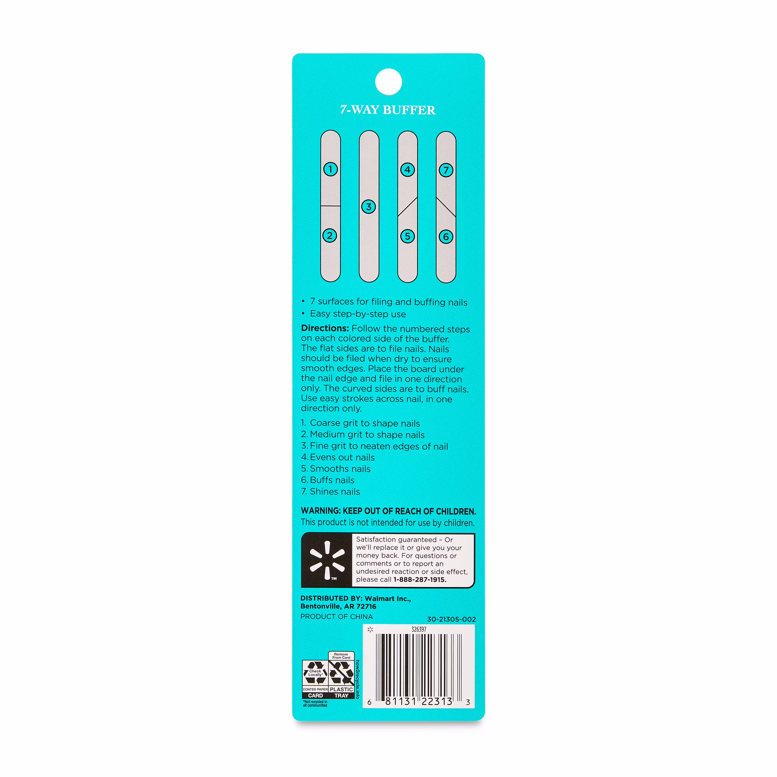 Equate 7-Way Nail Buffer, 1 Count