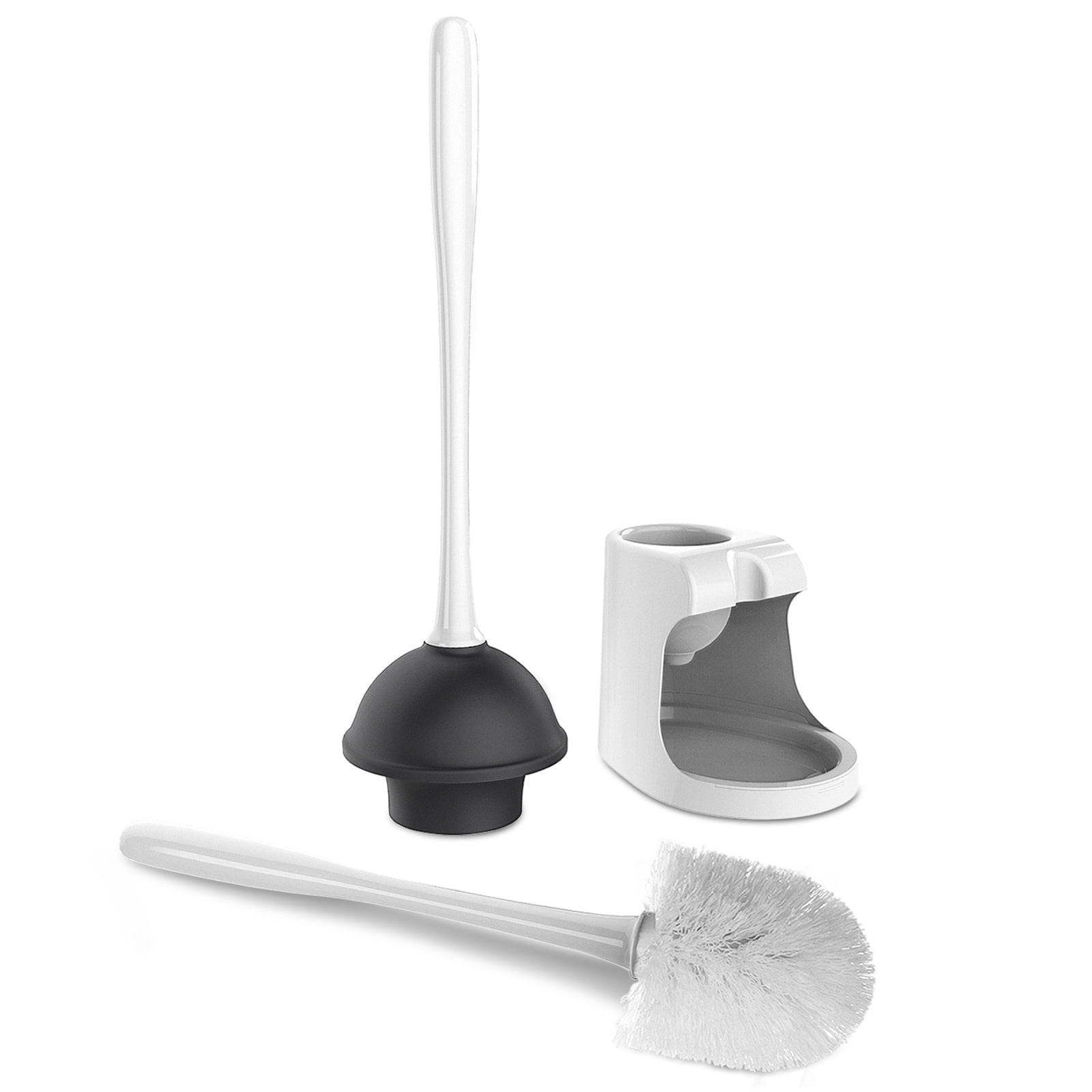 MR.Siga Toilet Plunger and Bowl Brush Combo for Bathroom Cleaning, White, 2 Pack