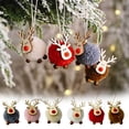 thumbnail image 5 of Zmeidao 6Pcs Christmas Wooden Felt Deer Hanging Ornaments for Xmas Tree, Christmas Elk Ornaments, Christmas Tree Decorations Deer Pendants Craft for Xmas Party Home Decor, 5 of 5