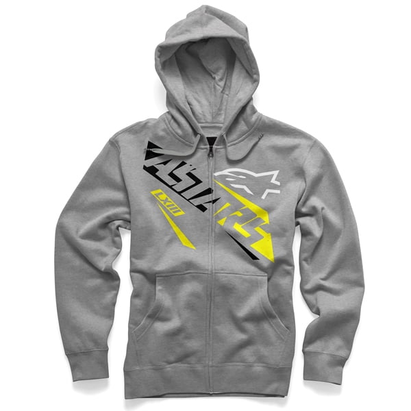 Alpinestars Precise 2016 Mens Zip Up Hoodie Gray/Black/Yellow