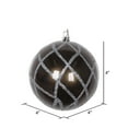 thumbnail image 2 of Vickerman 4" Pewter Candy Glitter Net Ball Ornament, 3 per Bag, 2 of 3