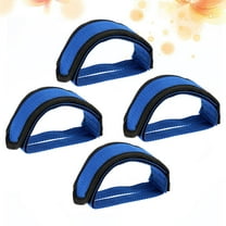Masteelf 2 Pairs Bike Pedals with Straps in Blue Nylon for Cycling and Mountain Biking