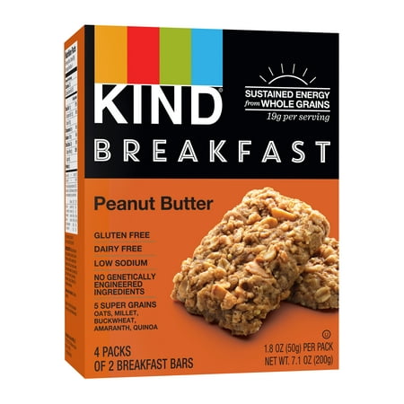 - (8 Pack) KIND Breakfast Bars 4 ct, Peanut Butter Bars, Gluten Free