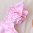 thumbnail image 7 of WOYY Girls Striped Ruffle One-Piece Swimsuit Cute Quick Dry Bathing Suit, Sizes 3-7, 7 of 7