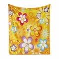 thumbnail image 1 of Floral Soft Flannel Fleece Blanket, Abstract Graphic Flowers Daisies Vibrant Colors Cheerful Spring Nature Illustration, Cozy Plush for Indoor and Outdoor Use, 50" x 70", Multicolor, by Ambesonne, 1 of 6