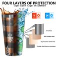 thumbnail image 3 of 16oz Tumblers Orange and Black Plaid Christmas Snowflake Pattern Stainless Steel Vacuum Insulated Double Wall Travel Tumbler Cups Mug with Lid and Straw,Cleaning Brush for Coffee,Tea, 3 of 4