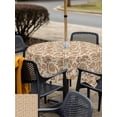 thumbnail image 4 of Outdoor Tablecloth with Umbrella Hole and Zipper, Brown Floral Square Table Cloth 54x54 Inch Waterproof Tablecloth, Vintage Rustic Flowers Botanical Spring Picnic Table Cover for Patio Camping, 4 of 7