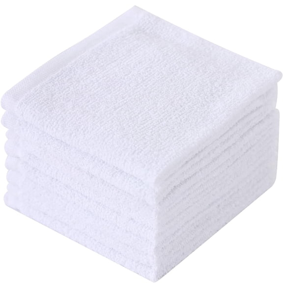 Clwellge 100% Cotton Dishcloths for Washing Dishes,Absorbent Reusable Dish Rags for Drying and Cleaning,8-Pack, 10" x 11", White