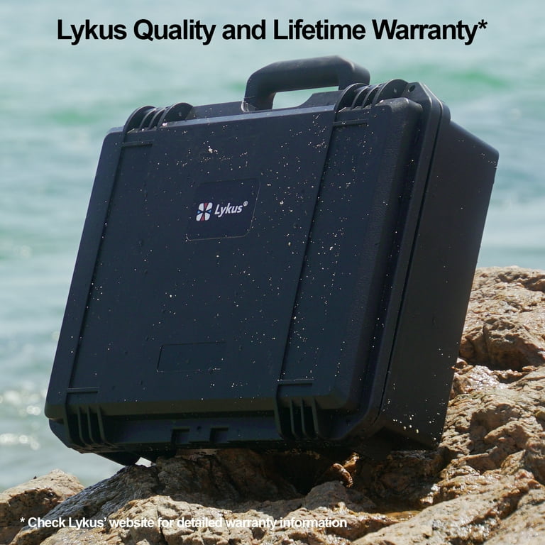 Lykus HC-3810 Hard Case with Customizable Foam Insert, Interior Size 14.96x11.02x5.3 in, Suitable for Pistol, DSLR Camera, Small Drone, Camcorder