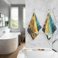 thumbnail image 3 of SKYSONIC 2 PCS Starry Sky Sunflower Bath Towels Set 16"x28", Cotton Face Towel Water Absorbent Lightweight Quickdry Hand Towels for Bathroom Ktichen Travel Gym, 3 of 7