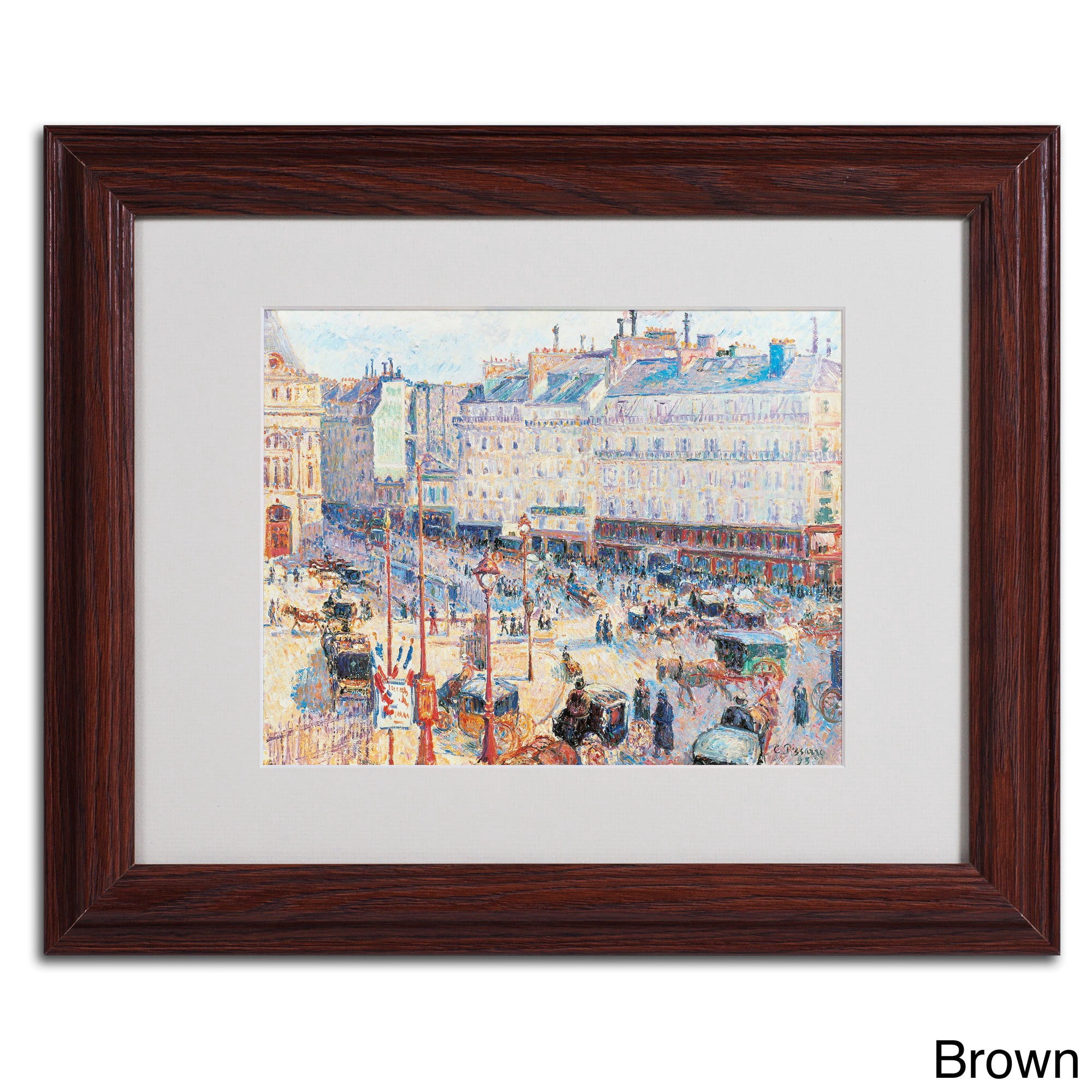 Trademark Fine Art "Place du Havre 1893" Canvas Art by Camille Pissarro, Black Frame