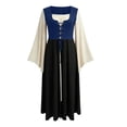 thumbnail image 7 of Women's Halloween Gothic Dress, Lace-Up Bodycon Mini Dress Witch Vampire Costume Outfit for Halloween Party Navy L, 7 of 7