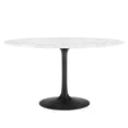 thumbnail image 2 of Modway Lippa 54" Round Artificial Marble and Metal Dining Table in Black/White, 2 of 7