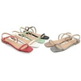 thumbnail image 5 of Journee Collection Womens Crishell Textured Material Sling Back Stacked Heel Sandals, 5 of 5