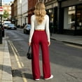thumbnail image 5 of Ozmmyan Womens Wide Leg Sweatpants High Elastic Waisted Drawstring Loose Casual Pants with Pockets Comfy Lounge Trousers for Fall, 5 of 8