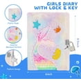 thumbnail image 6 of JYPS Mermaid Diary with Lock and Keys,Tie-Dye Fuzzy Journal with 160 Lined Pages,Fluffy Secret Notebook for Writing and Drawing,Pink, 6 of 7