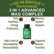 3 in 1 Advanced Magtein Magnesium Complex Capsules with Clinically Tested Magnesium L-Threonate, Glycinate & Taurinate.