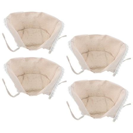 LOLIPPYY 4-Pack Washable Fabric Basket Liners Replacement for Wire Wicker Picnic Baskets Multipurpose Use