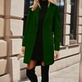 thumbnail image 2 of Fnooota Womens Mid-length Peacoats, Double Breasted Long Sleeve Lapel Collar Winter Blended Wool Coats for Women Green Size S, 2 of 8