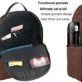 thumbnail image 5 of Zufioo Dark Brown Glitter Print Fashion Large Capacity Backpack, Zippered Multi-compartment Travel Work Campus Lightweight Backpack, Unisex, 5 of 5