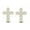 Gold, variant on Cross 925 Sterling Silver 14K Yellow Gold Plated Sparkle White Diamond Stud Earrings Christmas Gift For Women