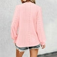 thumbnail image 6 of Womens T Shirts Tops Long Sleeved V-Neck Sweater Solid Color Womens Golf Shirt,Pink,M, 6 of 6