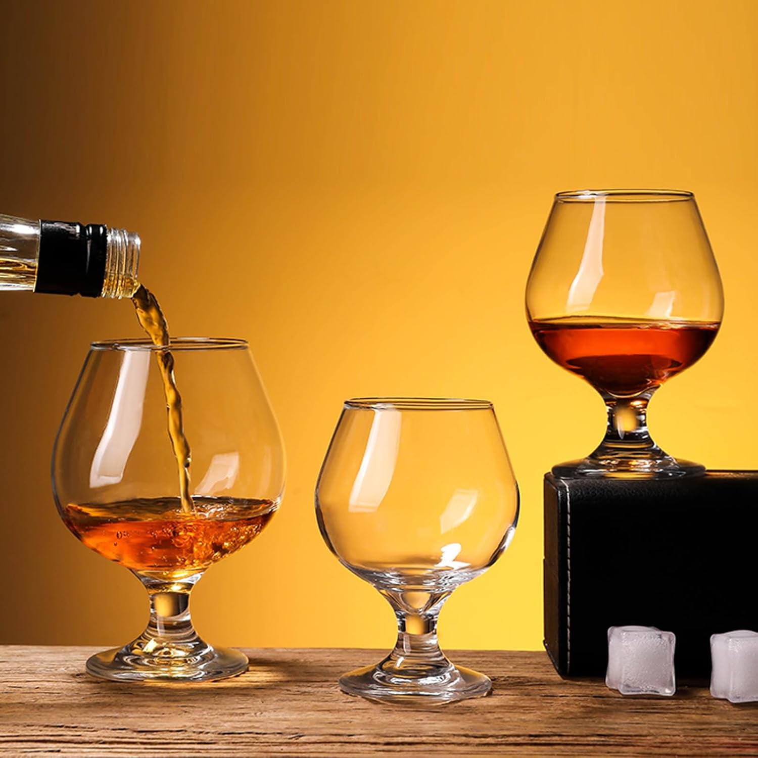 Whiskey Glasses Set of 4, Bourbon Glass, Old Fashioned Glasses, 11.5 Oz Short Stem Wine Glass for Spirits, Vodka, Scotch,Cognac, Brandy, Cocktails for New Year's
